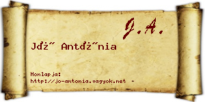 Jó Antónia névjegykártya